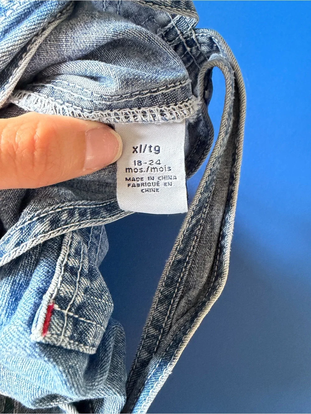 GAP Denim Overalls in Light Blue Wash vintage 18-24